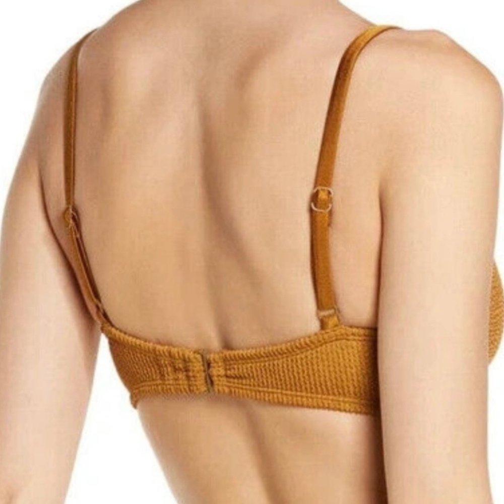 NWT Good American Bronze Crinkle always fit twist top small - Picture 3 of 7